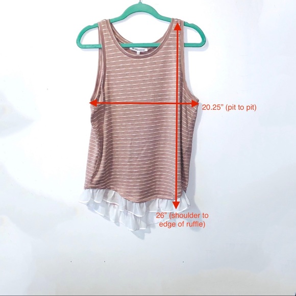BCBG Dusty Pink Split-Back Ruffle Hem Tank - Picture 5 of 7